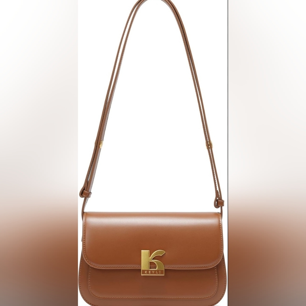 Brown Leather Crossbody Bag - Classic Saddle Style